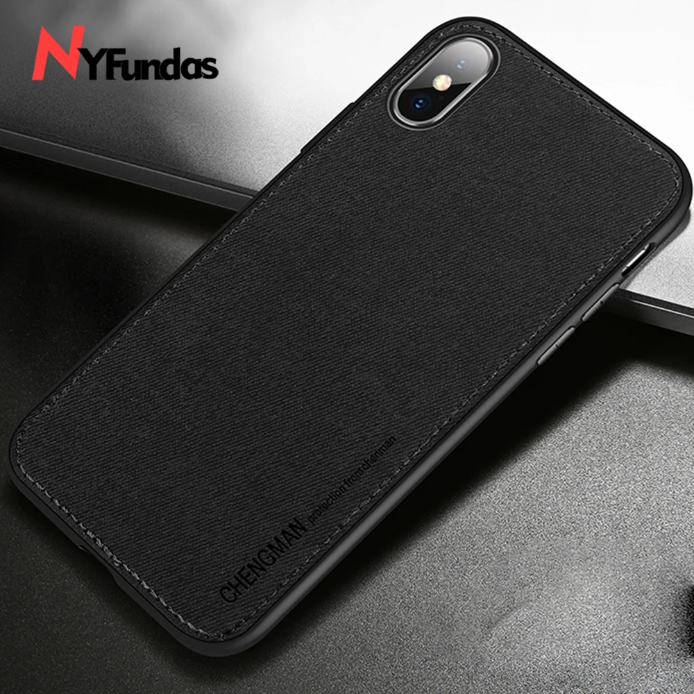

NYFundas New Fabric Ultra-thin Canvas Silicon Phone Case For iphone 7 8 6 6s Plus X Xs Max Xr Cloth Texture Soft Protective capa