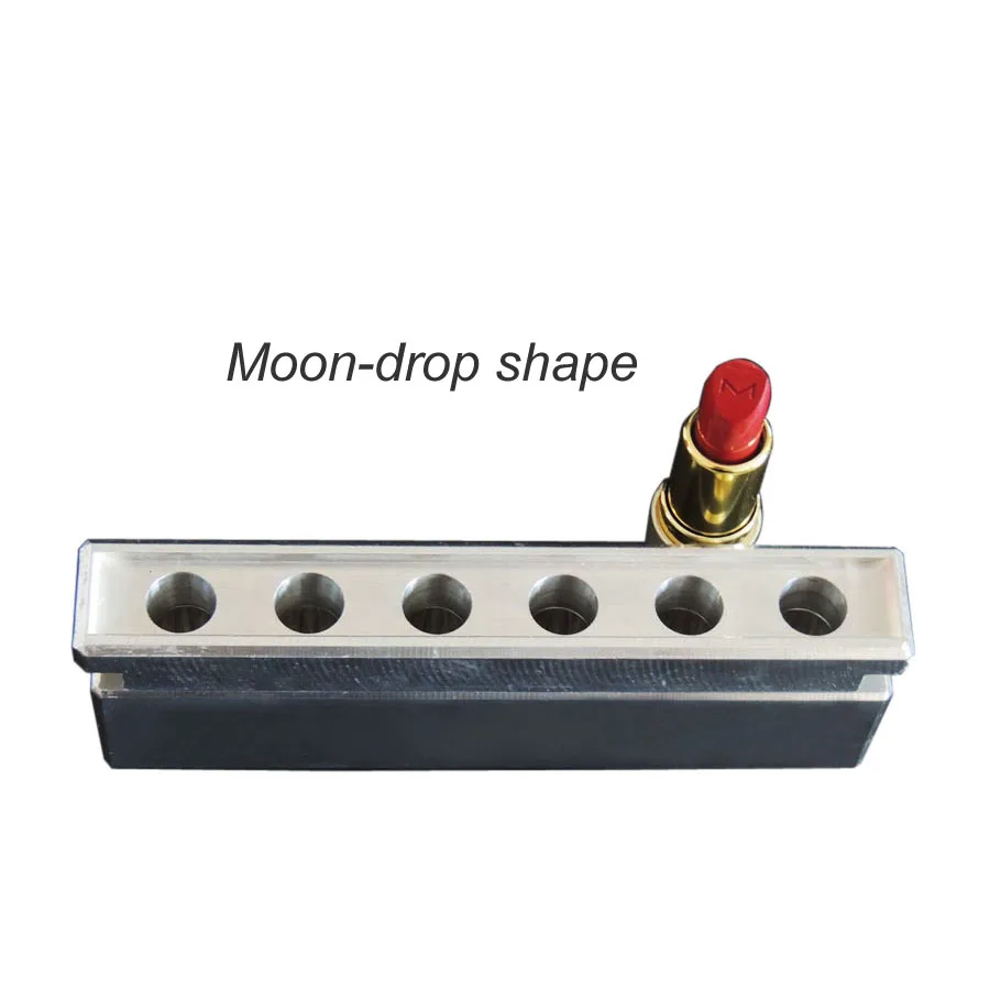6 cavities/holes aluminum lipstick mould mold_Moondrop Shape, 12.1mm, 12.7mm, moq-1set