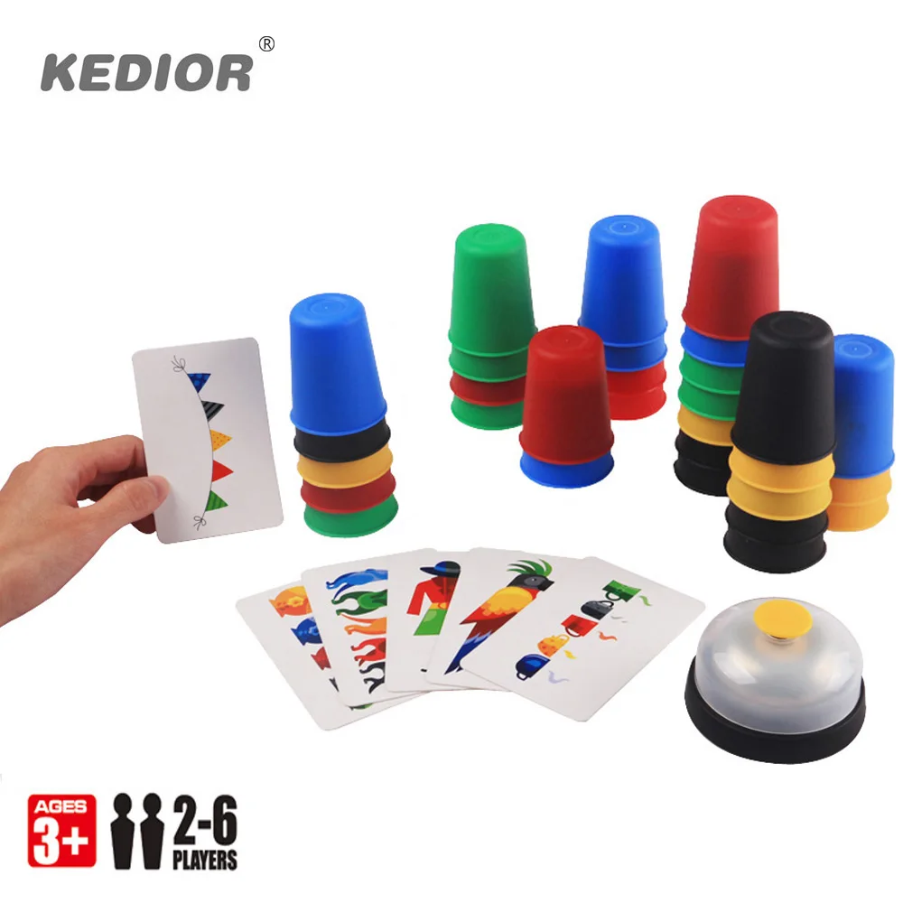 2 6 Players Family Board Game Speed Cups Stacking Game Card Games Funny