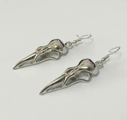 Regalrock милый скандинавский Викинг Ворон длинный череп голова ворона Птица Череп амулет руны мужские модные панк ювелирные изделия серьги