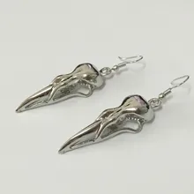 Regalrock милый скандинавский Викинг Ворон длинный череп голова ворона Птица Череп амулет руны мужские модные панк ювелирные изделия серьги