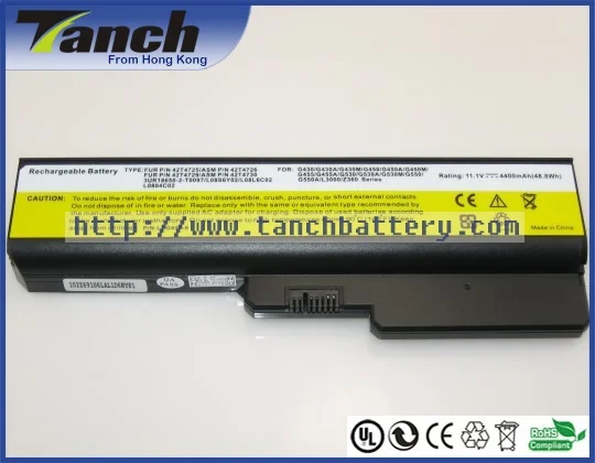 

Laptop batteries for LENOVO 3000 G430 G530 N500 IdeaPad V460 L08L6C02 L08O6C02 G455 G555 42T4729 L08N6Y02 11.1V 6 cell