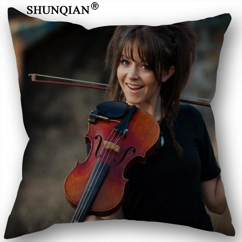 Заказная наволочка из парусины с принтом Lindsey Stirling 45x45 см с одной стороны Свадебная декоративная наволочка льняное белье Наволочка - Цвет: 13