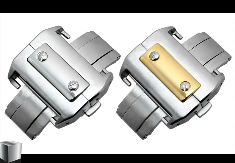 Складная застежка для кожаного ремешка для часов, модный бренд, 18 мм 21 мм, аксессуары для часов Santos 100