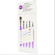 США Wilton помадка цветной крючок линия цвет с кисточкой 5 набор помадки инструмент 1907-1352