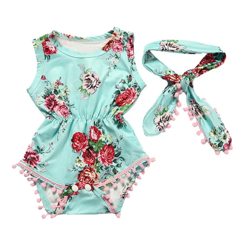 Комбинезон с цветочным принтом для новорожденных 2 шт.|baby girl|baby girl floralnewborn infant |