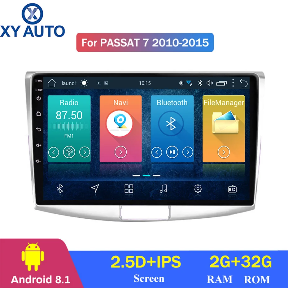 Top 10.1 inch 2.5D IPS Tempered HD multi-touch screen Android 8.1 NAVI for VW magotan 2012-2018 with Bluetooth USB WIFI support SWC 0