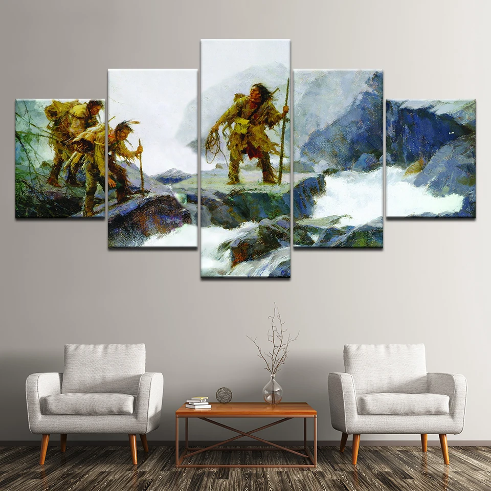 

Canvas Painting Several rock climbers 5 Pieces Wall Art Painting Modular Wallpapers Poster Print for living room Home Decor