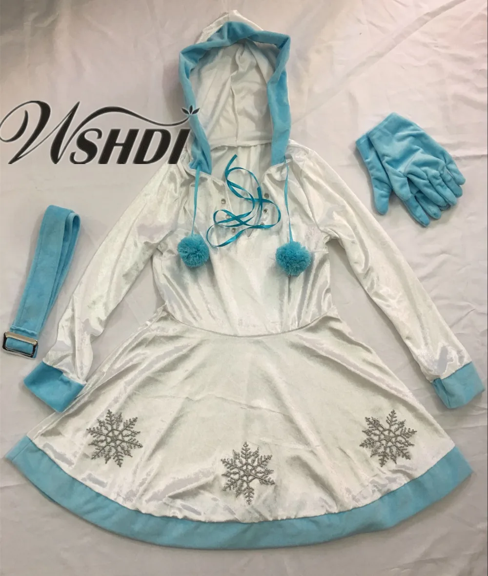 Sexy Christmas tree Costumes Deluxe Sexy Dreamy Snow Maiden Hooded Christmas Dress Santa Claus Costumes for Adults Uniform