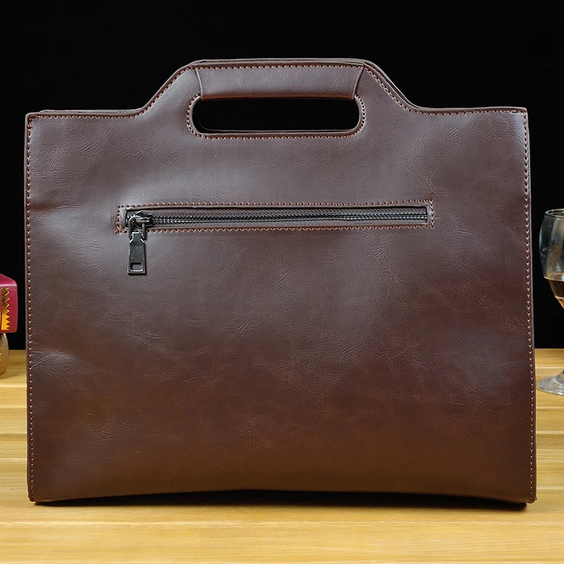 YIZHI 2018 Business Men's Briefcase Computer Bag High-quality PU Leather Handbag Holds 12\