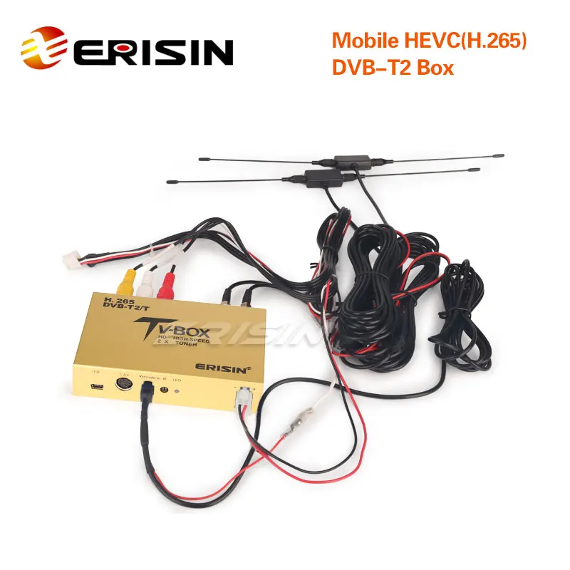 Erisin ES338 KL HDTV для автомобиля DVB T2 приемник HEVC H.265 H.264 HDMI USB ES88XX серии ES36XX|ТВ-приемник
