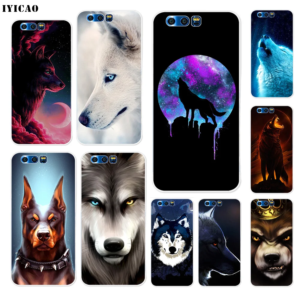 Мягкий силиконовый чехол IYICAO Animal Wolf для Huawei Y9 Y7 Y6 Prime 2018 Honor 8C 8X8 9 10 Lite 7X 7C 6A 7A