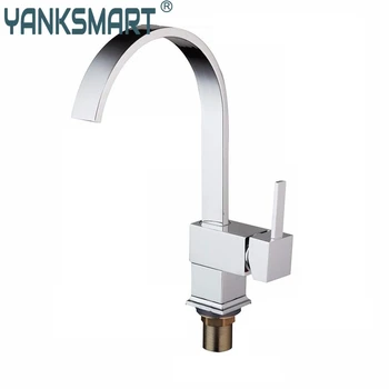 

Kitchen Faucet With Cover Plat Chrome Brass Water Tap Deck Mounted Swivel Spray Basin Sink Hot And Cold Mixers Taps