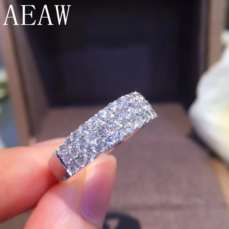 Серебро 925 1.2CTW карат F цвет Искусственный бриллиант Круглый разрезанный муассанит обручальное кольцо для женщин