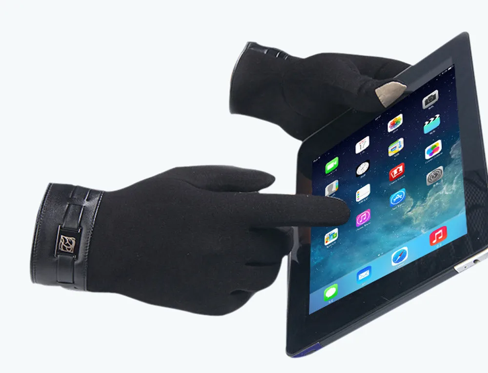 Горячая Мужская зимняя теплая перчатки мужские полный палец смартфон экран кашемировые женские перчатки варежки красивый# YL