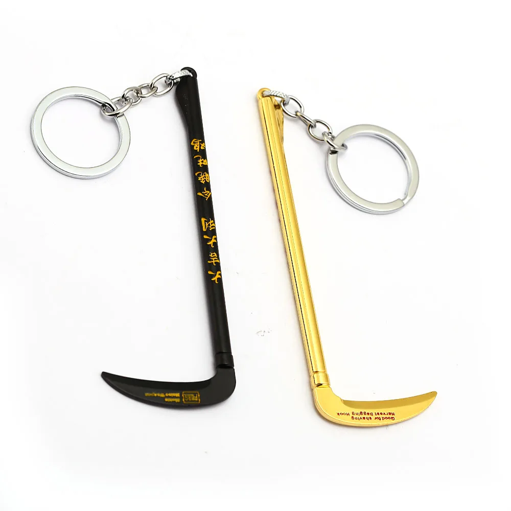

Jewelry Keychain Game PUBG Metal Sickle Shape Pendnats Keyring Battlegrounds Jedi Survival With Chinese Character