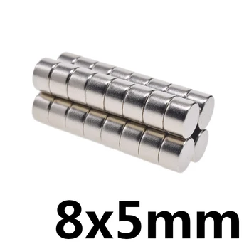 

20PCS Rare Earth Magnets Round NdFeB Magnets Magnets Strong Magnetic Neodymium Magnets Cylinder 8X5mm