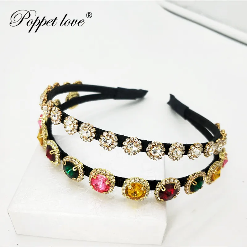 Модные женские горячие новые двойной слой кристаллов ободок для волос со стразами красивые элегантные аксессуары для волос повязки на голову для вечерние