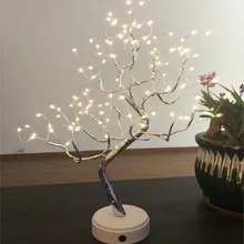 LED Tree Light Table Lamps 108 Bulbs Night light for Bedroom Wedding Party Christmas Decoration USB& Battery Copper wire Lights