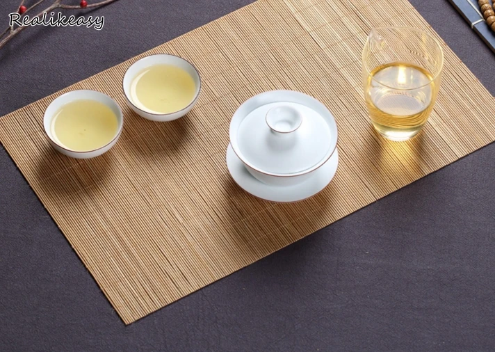 

Japanese Style Natural Bamboo Mat Table Decoration Accessories Home Table Runner For Festive Party Supplies Table Decor LFB194