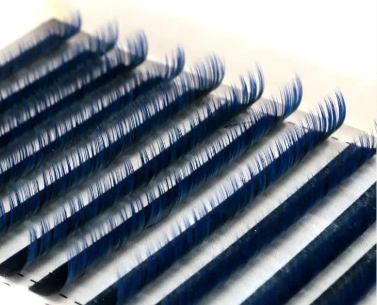 

New C/D curl 0.1mm 8-13mm false lashes Gradient blue color eyelash individual colored lashes Faux volume eyelash extensions
