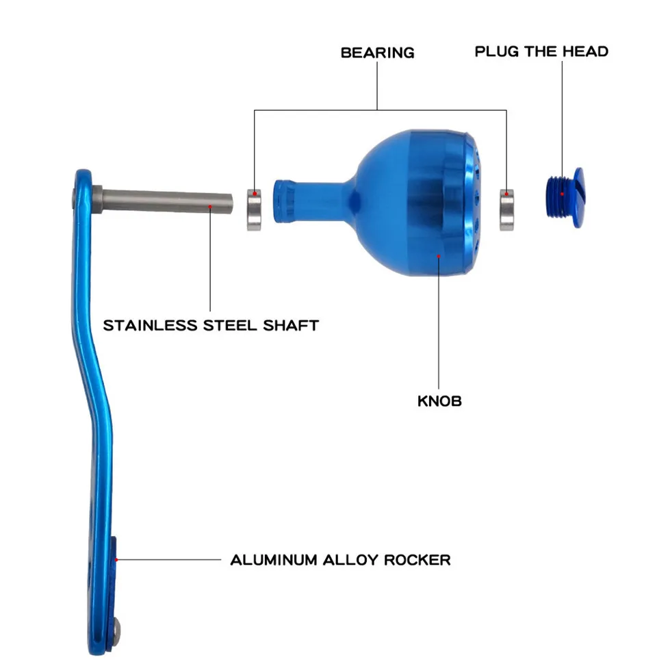 Jjing алюминиевый сплав сильная Одноручная катушка рокер синий цвет ЧПУ обработанная ручка для baitcasing катушки DIY Замена