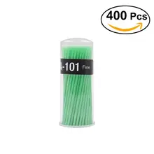400 шт ватные палочки одноразовые ресницы микро кисти аппликатор для наращивания глаз Mirco волокна палочки для макияжа инструменты(зеленый