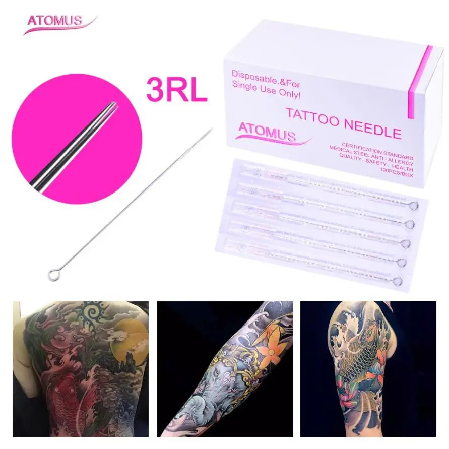 50pcs 3RL Tattoo Needle Permanent Makeup Manual Pick Tattoo Machine Sterile Disposable Needle