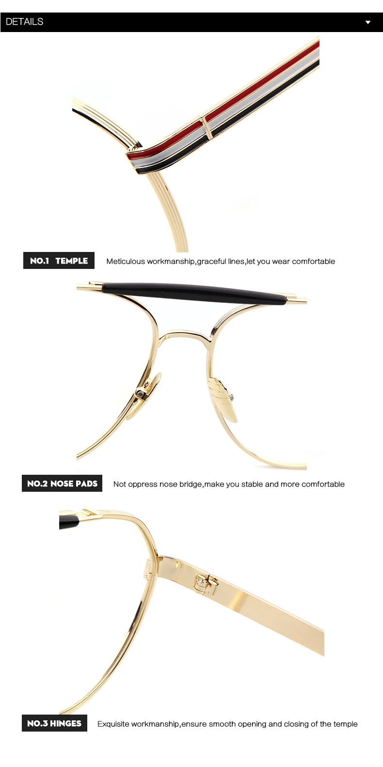 Who Cutie пилот прозрачными оптические линзы поддельные очки 2018 очки для мужчин для женщин в стиле ретро Золотое металлическое обрамление
