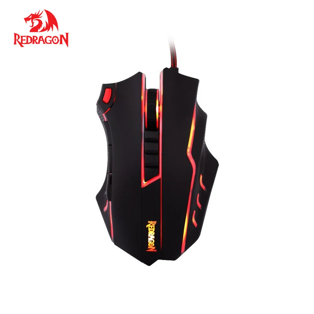 Goede Redragon M802 Laser Gaming Muis Hoge Precisie 24000 dpi 10 Programmeerbare Knoppen Gamer Muis Ergonomisch ontwerp voor Muizen gamer