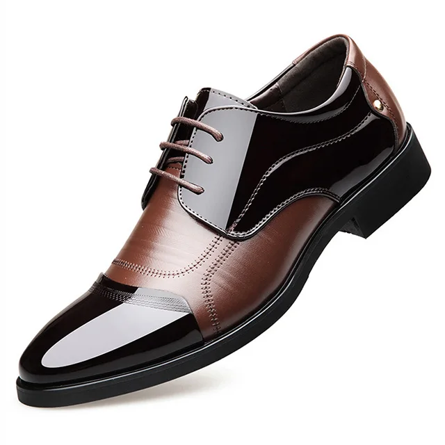 Весенние модные оксфорды; Мужская обувь в деловом стиле; Мужские модельные туфли из натуральной кожи; дышащая официальная обувь; удобные мужские свадебные туфли - Цвет: brown