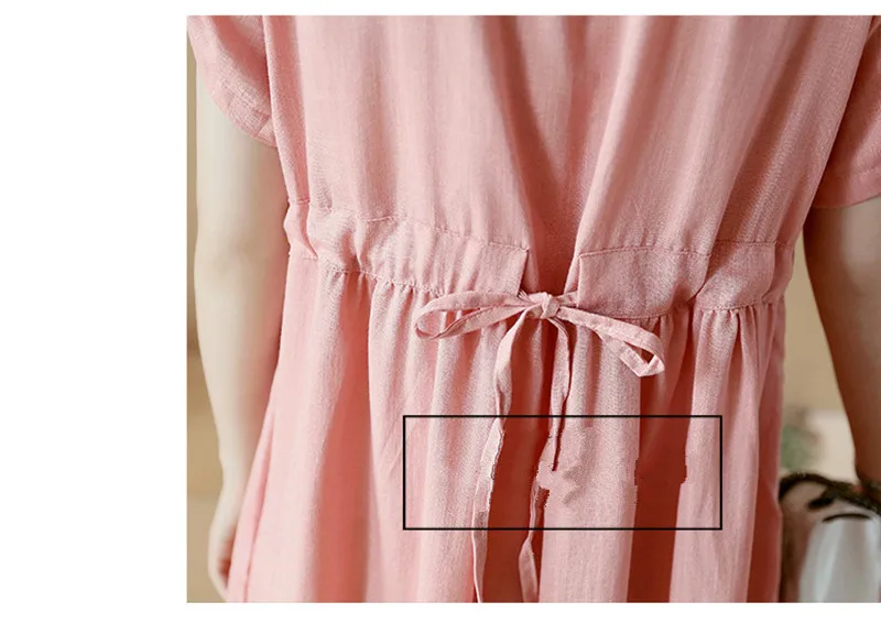 maternity dress linen nursing pregnance v-neck clothes breast