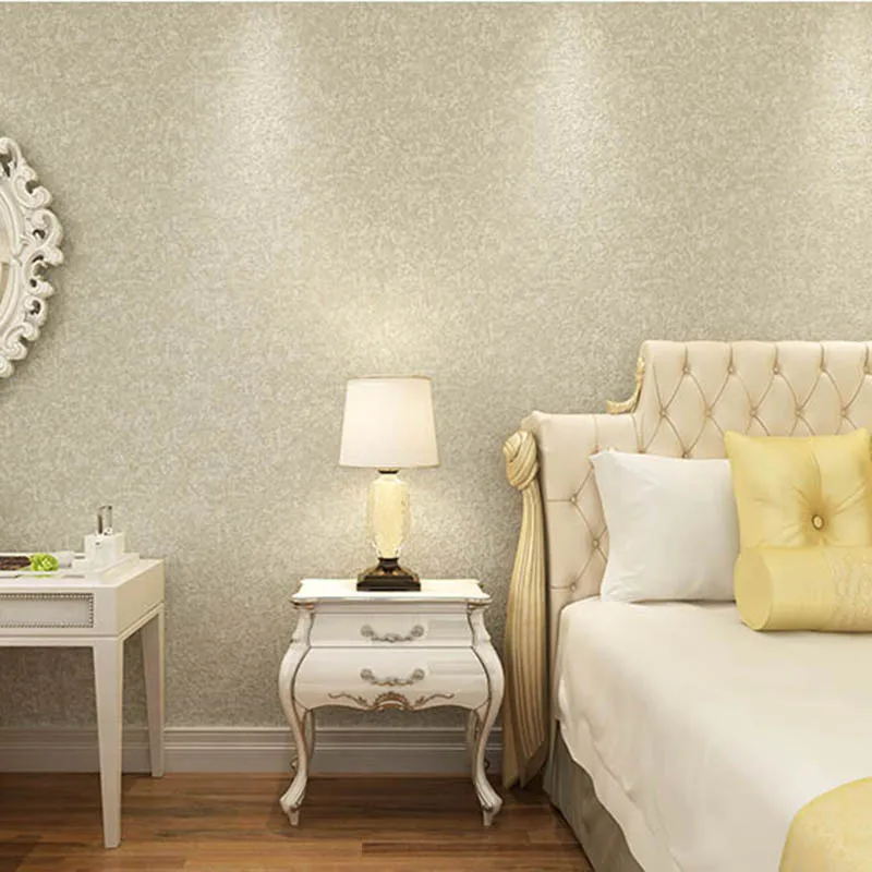

American retro pure color nostalgic style non-woven wall papers Modern minimalist bedroom living room economy European wallpaper
