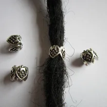 10 шт./лот тибетские серебряные волосы оплетка дреды бусины зажимы манжеты около 5 мм отверстие