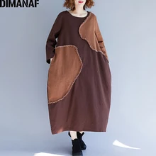 Платье DIMANAF женское винтажное с длинным рукавом и вставками