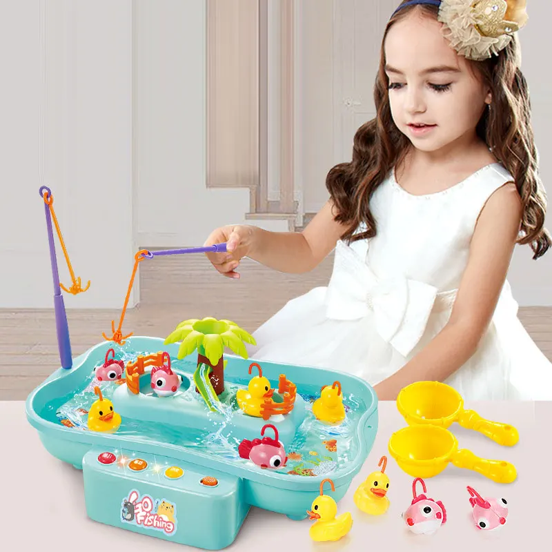 

Electric Rotating Magnetic Blister Fishing DIY Play Cut Fruit Cake Birthday Cake Food Kitchen Toy Pink Blue Girls Gift Children