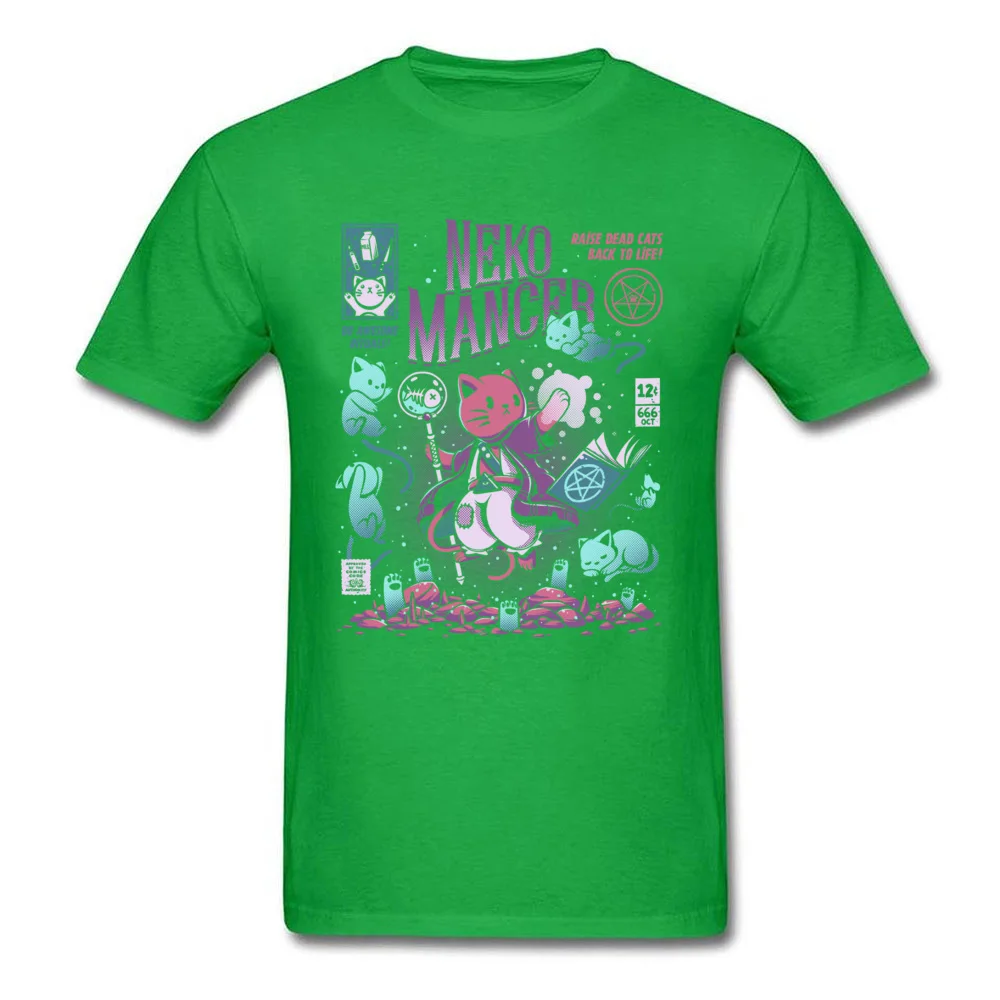 Nekomancer Design Summer Cotton Crew Neck Men Tops Shirt Funny Top T-shirts 2018 New Short Sleeve Tshirts Top Quality Nekomancer green