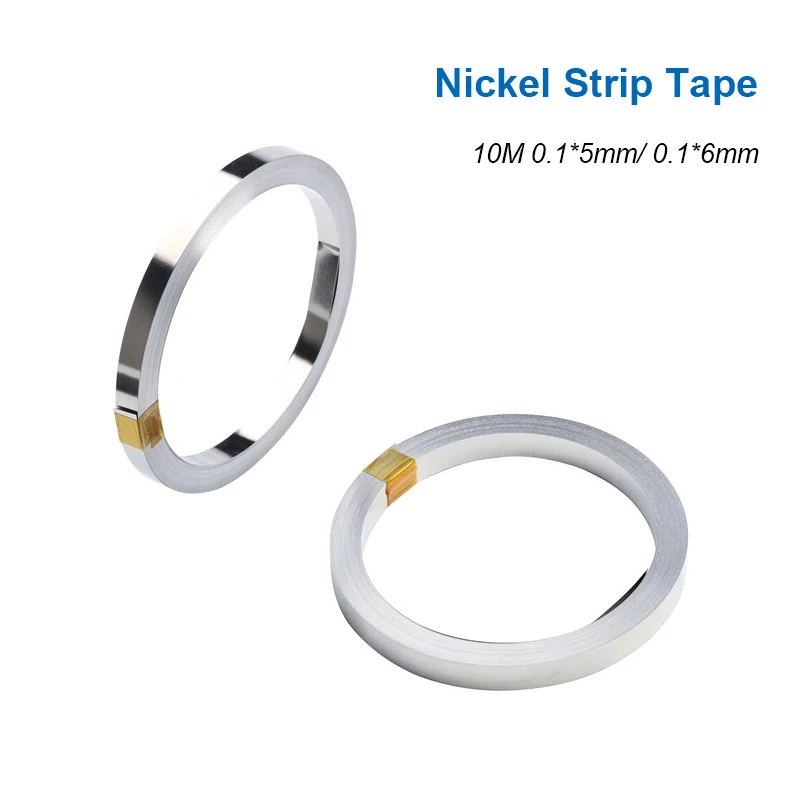 

10M Nickel Strip Tape 0.1*5mm/6mm For Li 18650 Battery Spot Welding Compatible For Spot Welder Machine High Quality