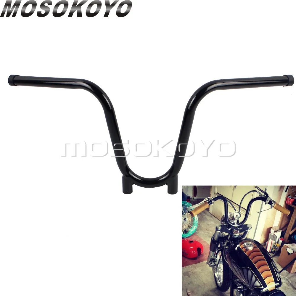 U образный мотоциклетный черный руль 7/8 дюйма 22 мм 10 дюймов Rise для Harley Chopper Bobber