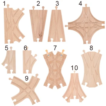 

Train Tracks wooden compatible with wooden train track Railway Accessories train track Cross Curved road