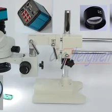 Набор микроскопа FYSCOPE 3.5X-90X двойной стенд со стерео зумом Тринокулярный Стандартный микроскоп+ 14MP HDMI камера+ 144 шт. светодиодный светильник