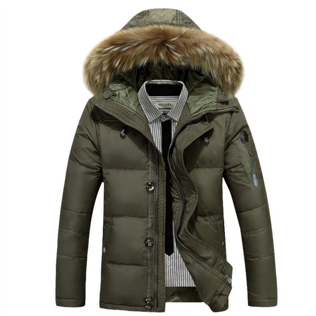 $US $44.43  2018 new arrival men's thick warm winter down coat fur collar army green men parka big yards long c