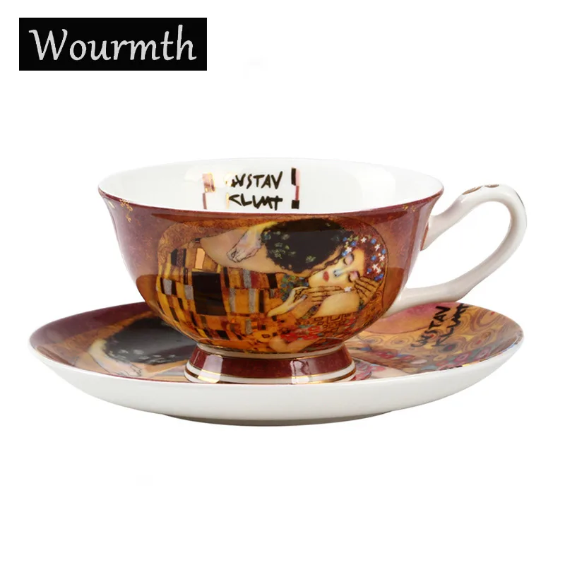 Tea Cups and Saucer Luxury British Bone China Coffee Cup Ceramic 220ml