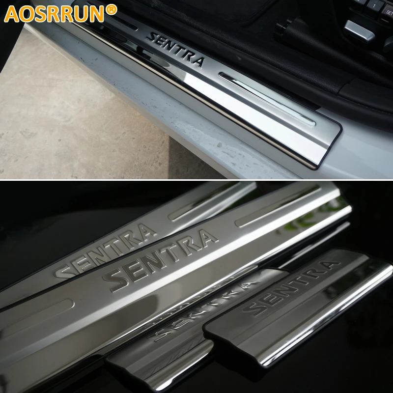 Автомобильные аксессуары AOSRRUN Накладка на порог из нержавеющей стали подходит