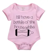Cute Newborn Kids Baby Girls Short Sleeve Pink Bodysuit Infant Cotton Jumpsuit Baby Girls Casual Clothes Outfits Clothes