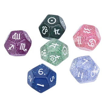 

3pcs/set 6 Colors Divine Dice Top Quality Acrylic Dice 12 Sides Dice 20*20mm Dice With The Twelve Constellations