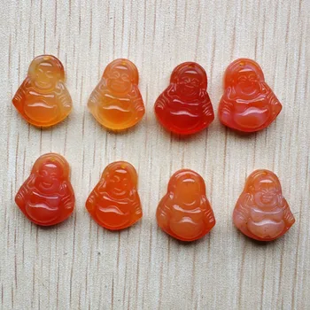 

Wholesale 8pcs/lot Fahsion good quality natural red onyx buddha shape carved charm pendants for jewelry making free shipping