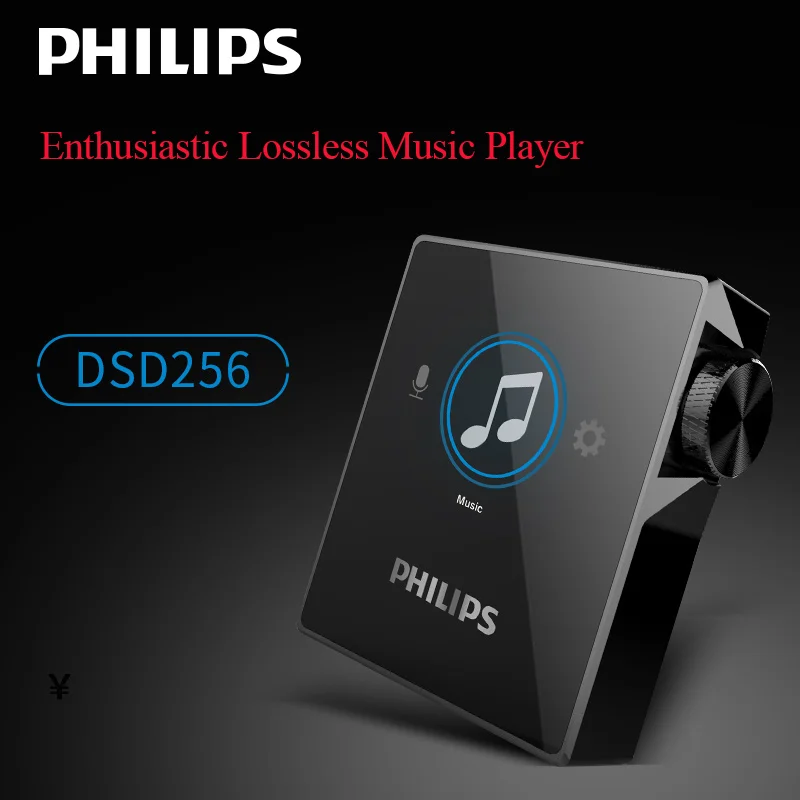 Philips DSD256 Hi-Res MP3 музыкальный плеер без потерь Rusuoo HIFI двухполосный Bluetooth с функцией записи SA8332 - Цвет: Black