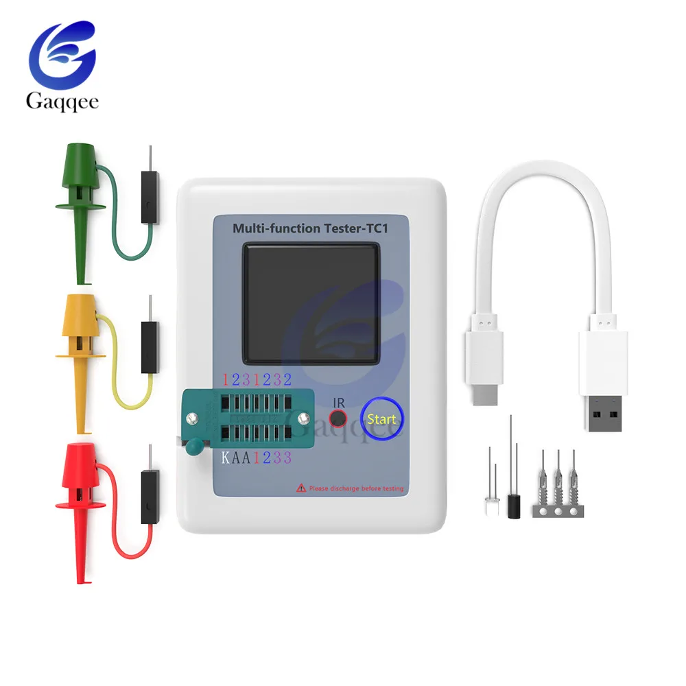 LCR-TC1 транзистор тестовый er TFT Диод Триод измеритель емкости LCR ESR NPN PNP MOSFET резистор тест lcd 3,5 дюймов TFT мультиметр