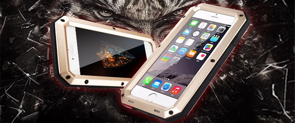 Aluminum Tempered Glass Metal Cover Cell Phone Case For iPhone 6